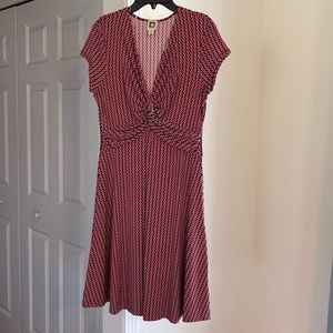 V Neck twist front detail dress